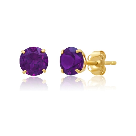 14k Solid Gold 1.5cttw Gemstone Solitaire Earrings - Picture 7 of 14